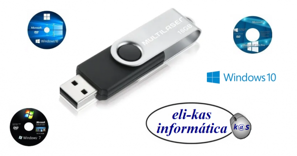 Pendrive técnico 16gb bootável{w10/w8.1/w7} by Elikasinformática